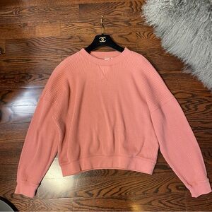 Oversized and comfy Gap Soft Pink peach Ribbed Pullover Size Small